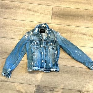 Zara distressed jean jacket size S